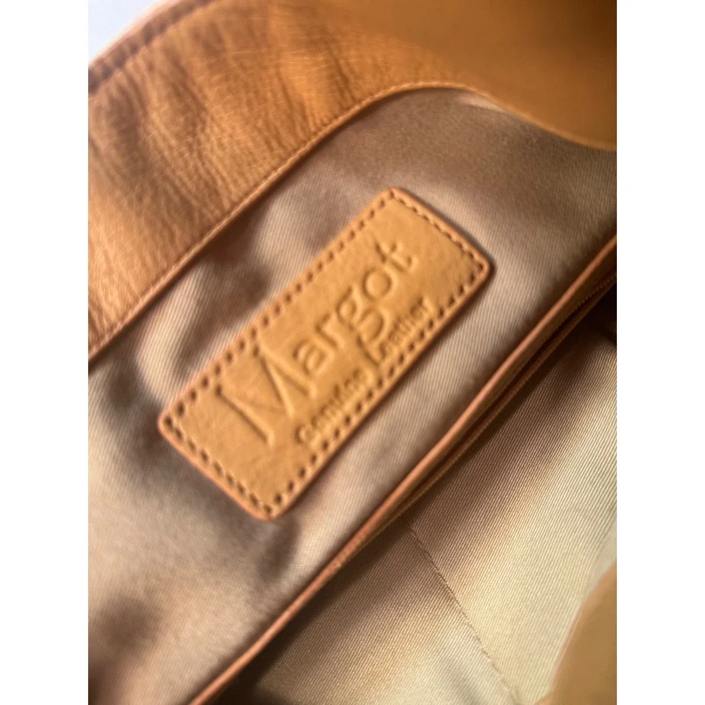 Margot Cream Tan Pebbled Genuine Leather Hobo Tote Bag Gold Hardware Large